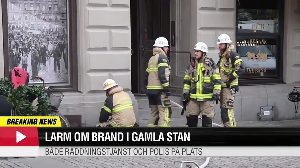 Larm om brand i gamla stan