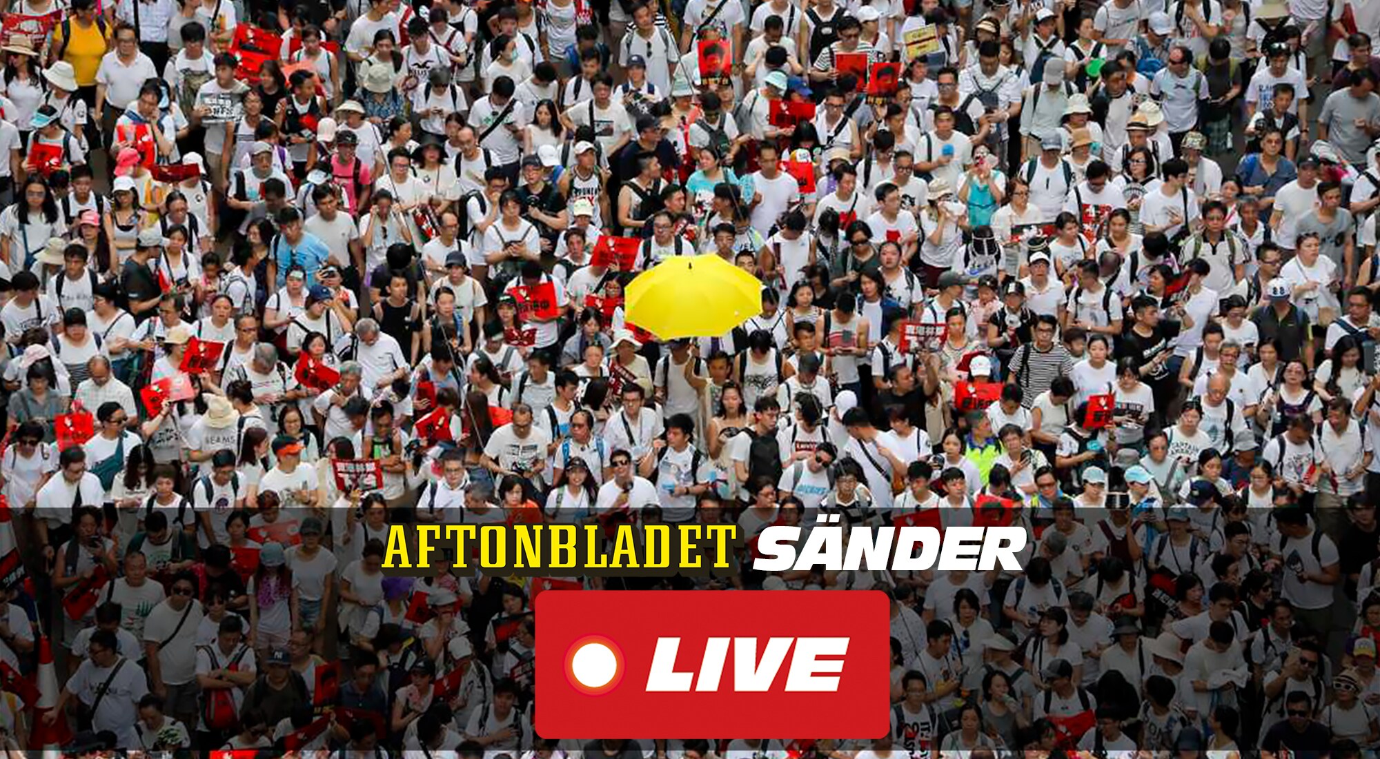 LIVE: Stora demonstrationer i Hongkong