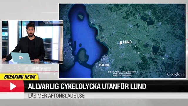 Allvarlig cykelolycka utanför Lund