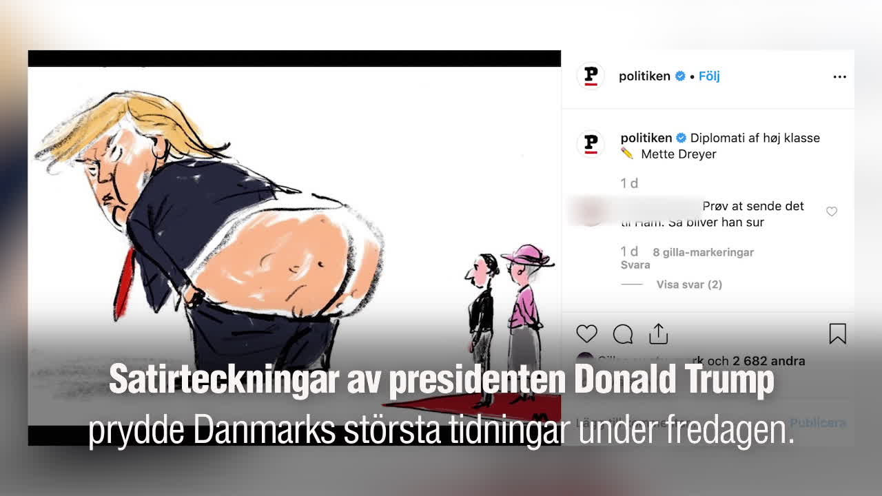 Satirteckningar av Trump pryder danska tidningar