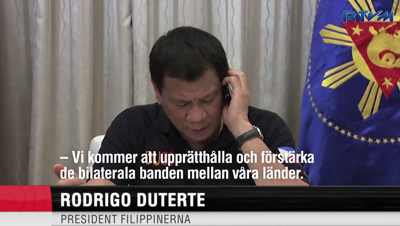 Glada miner när Duterte pratar med Trump