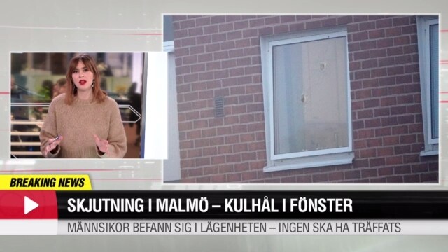 Skjutning i Malmö – kulhål i fönster