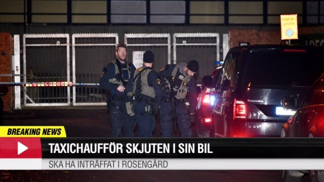 Taxichaufför skjuten i sin bil