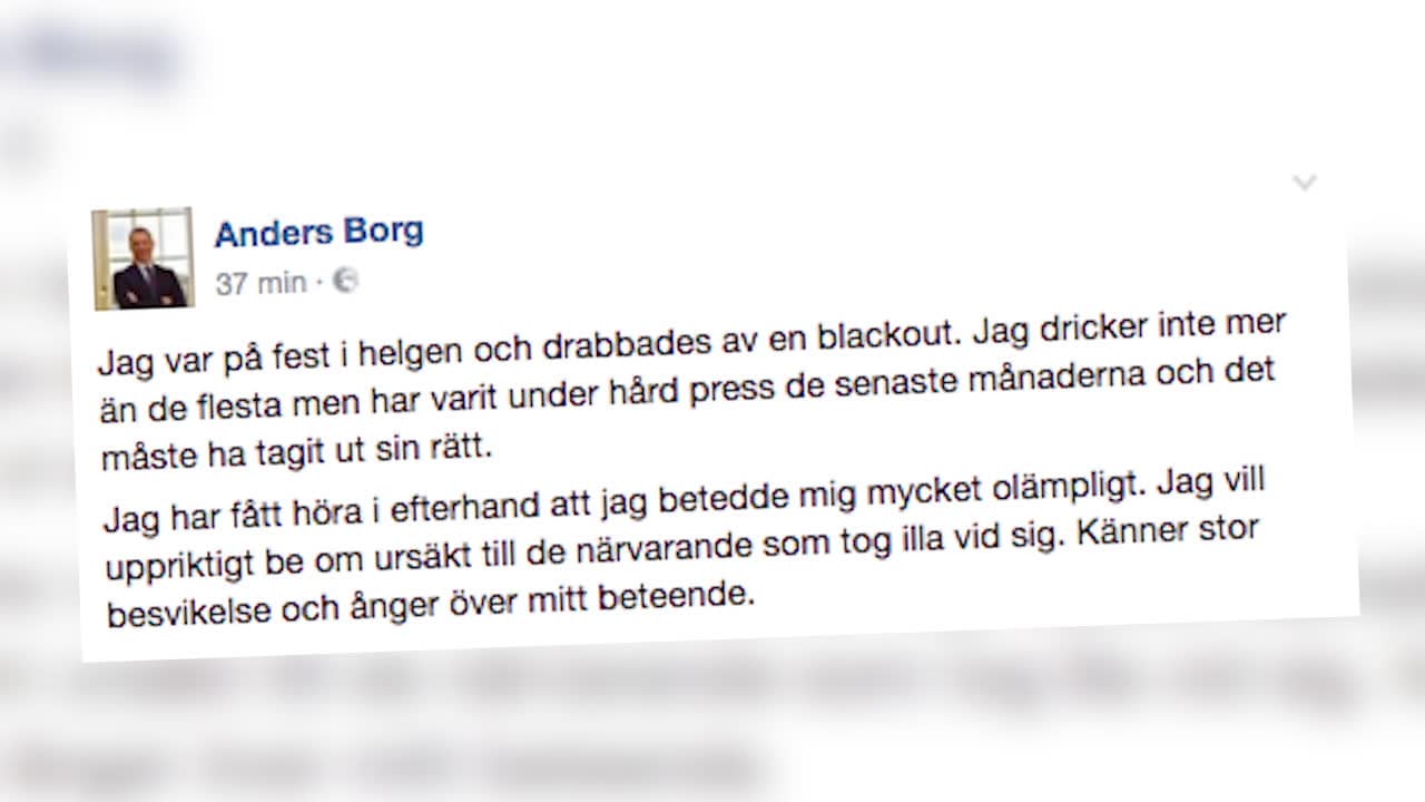 Anders Borg: "Jag drabbades av en blackout"