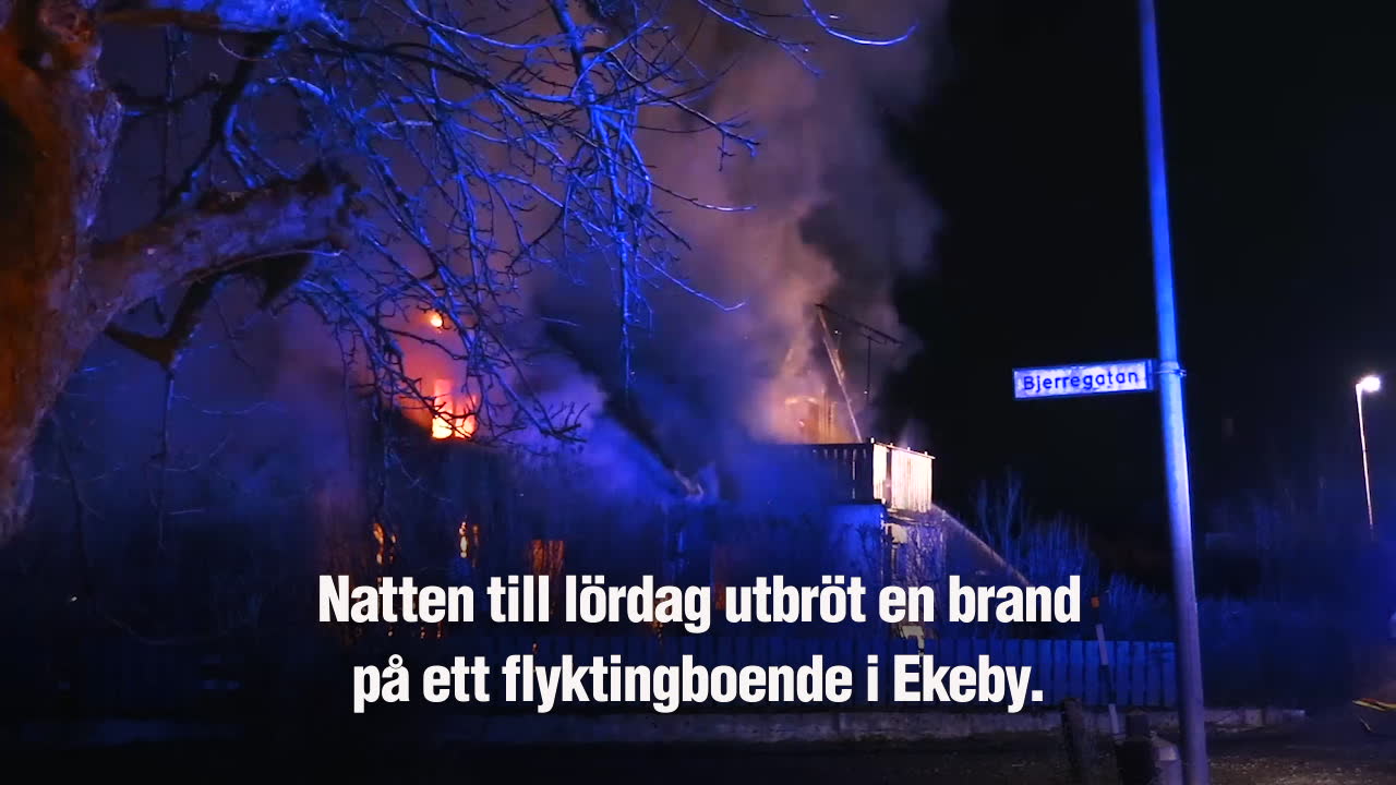 Brand på flyktingboende i Ekeby