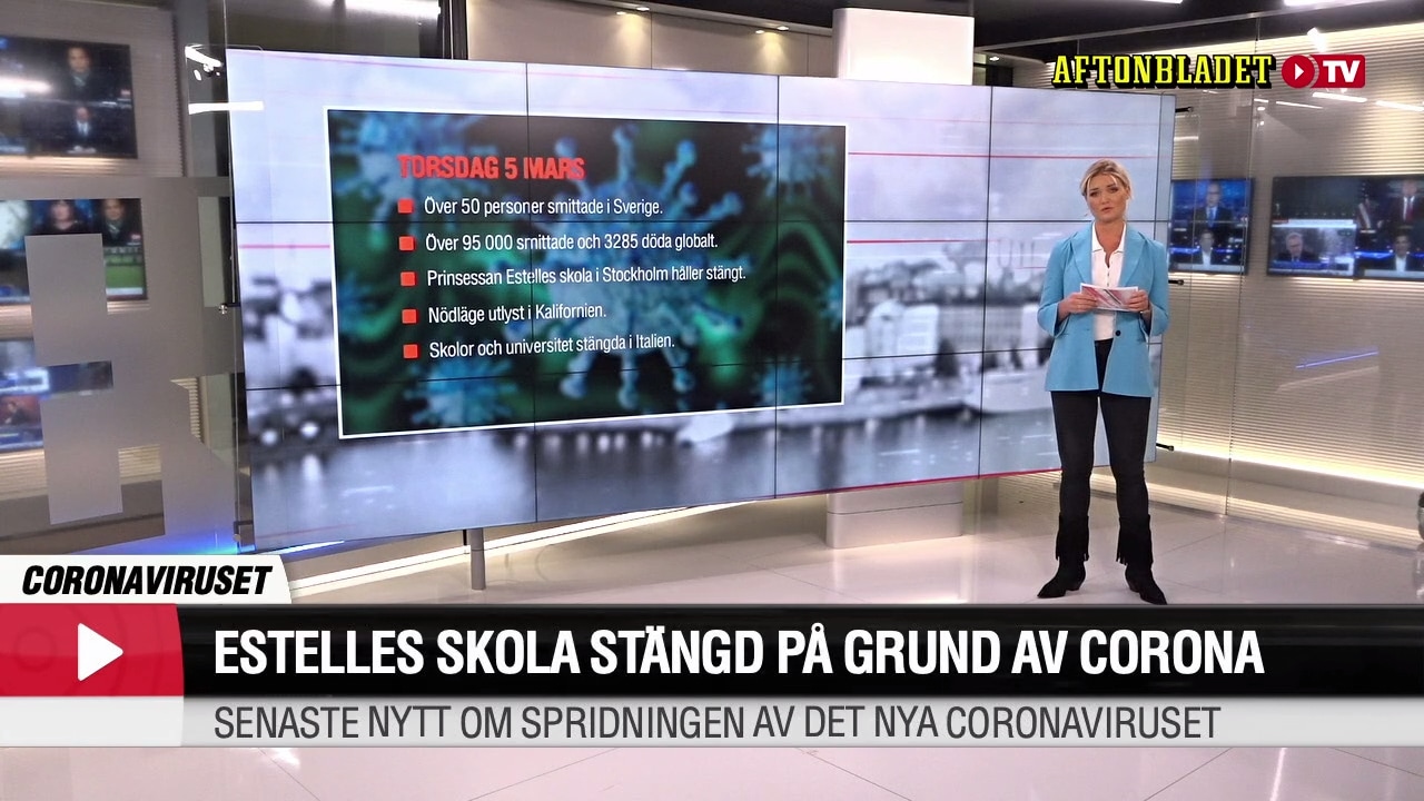 Prisessans Estelles skola stängd av corona