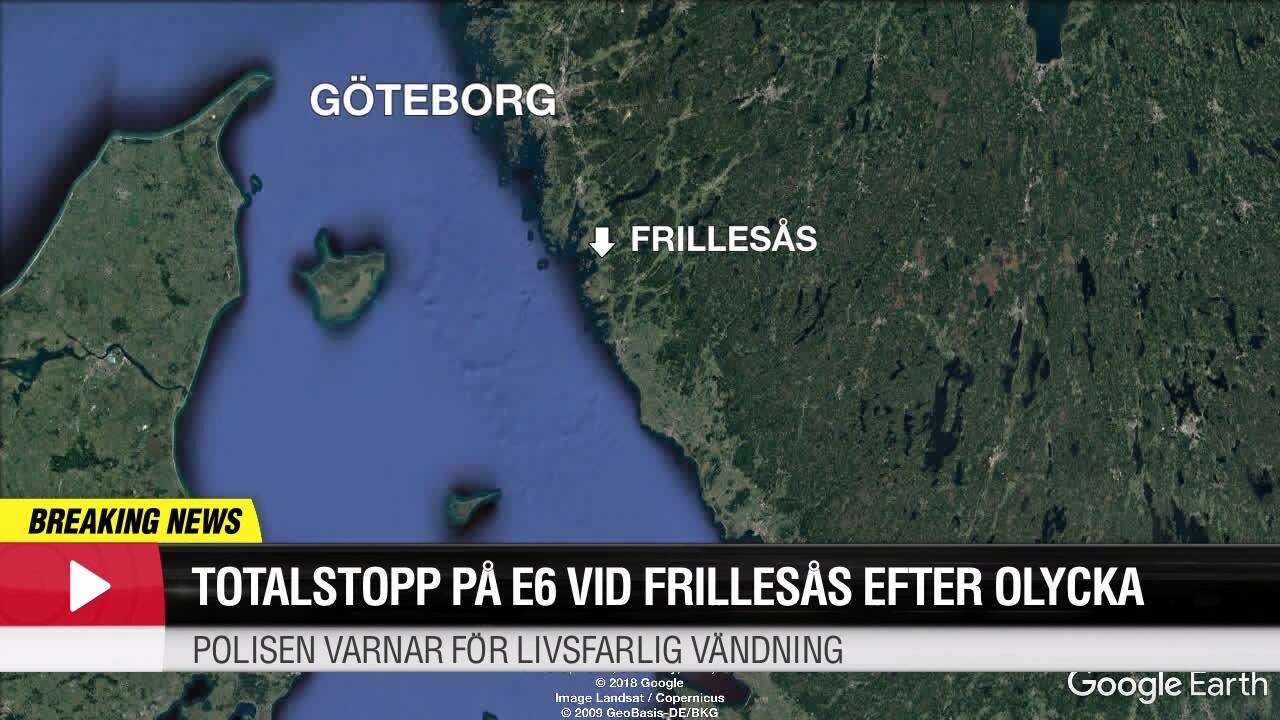 Totalstopp på E6 – polisen varnar för livsfarlig vändning