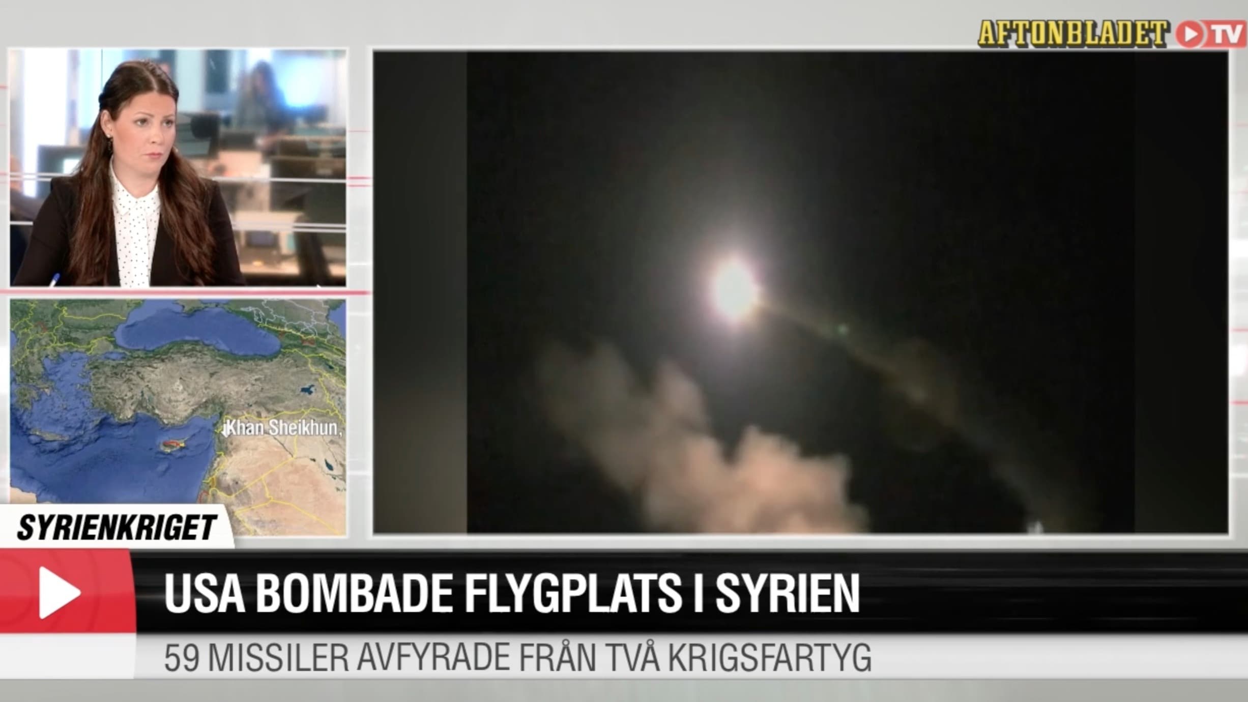 USA bombade flygplats i Syrien