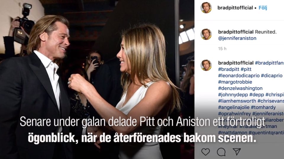Romansryktena efter galan – Jennifer Aniston och Brad Pitt möttes bakom scenen