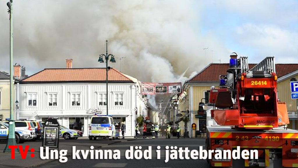 Ung kvinna död i jättebrand