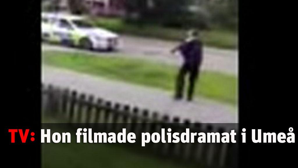 Rånardrama  i Umeå - filmades från hus