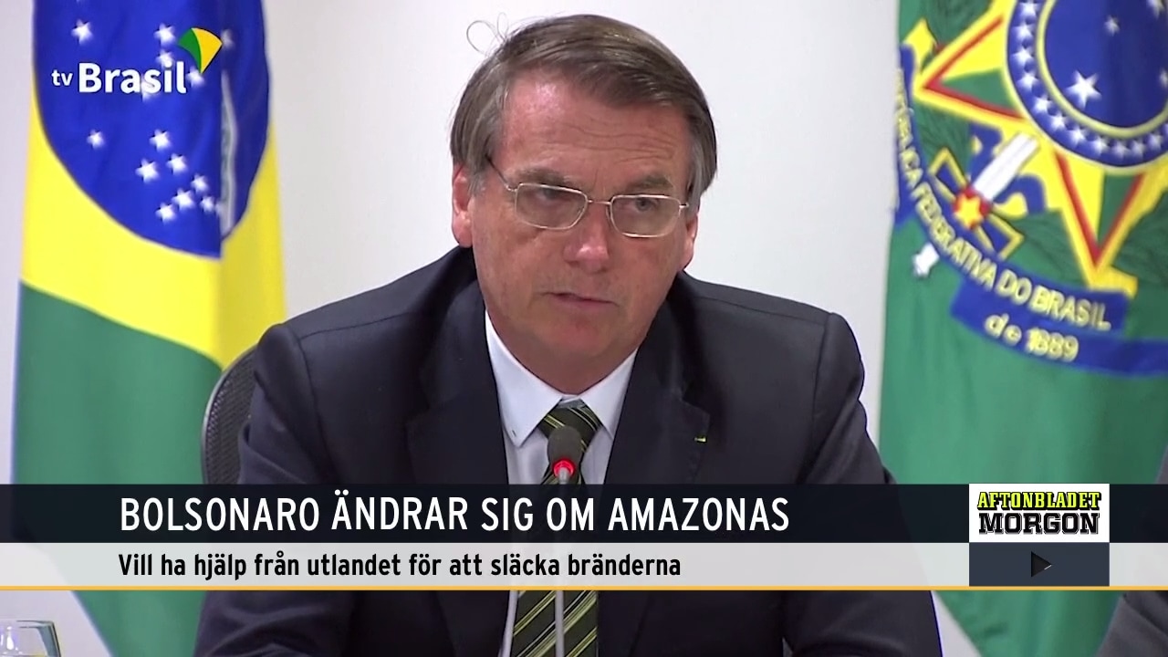 Bolsonaro ändrar sig — vill ha hjälp med Amazonasbränderna