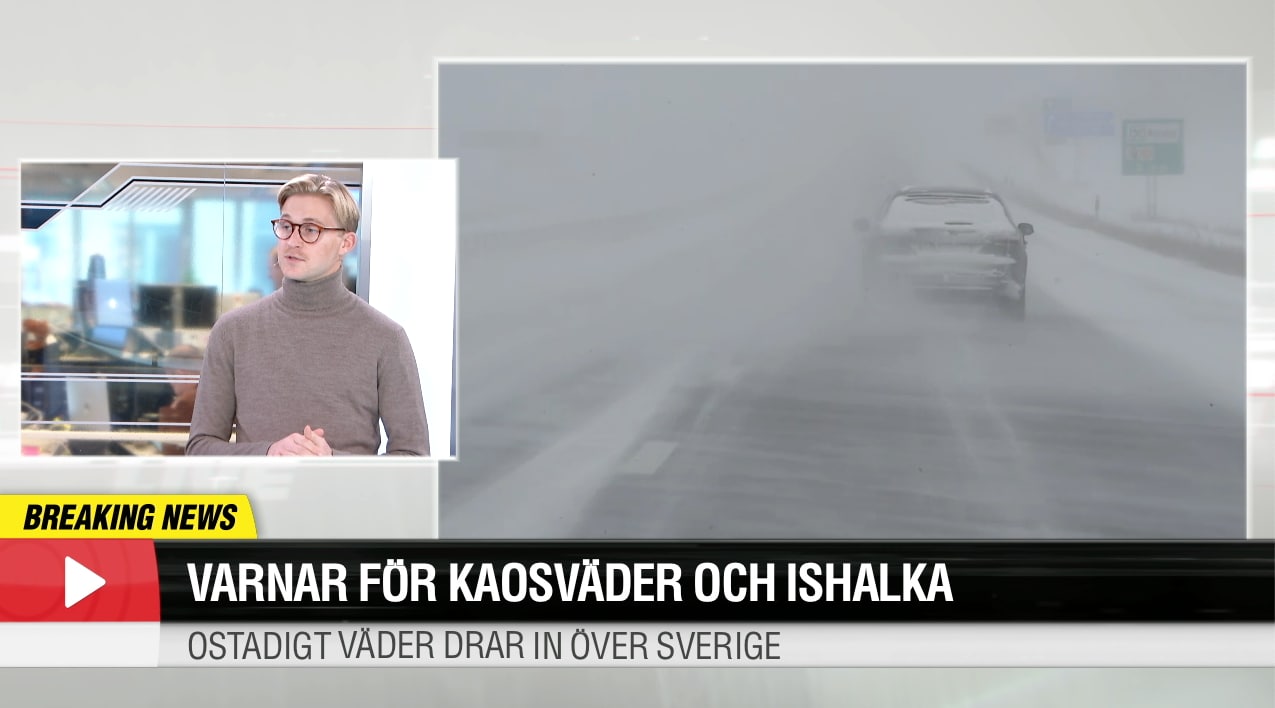 Varnar för kaosväder och ishalka