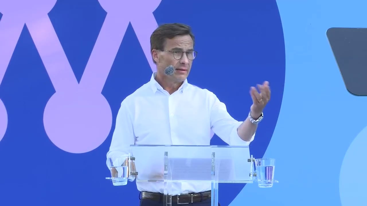 Ulf Kristersson talar i Almedalen