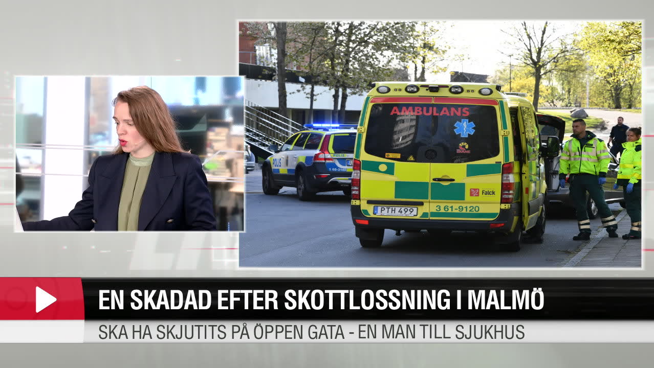 Skottlossning i Malmö – en man förd till sjukhus