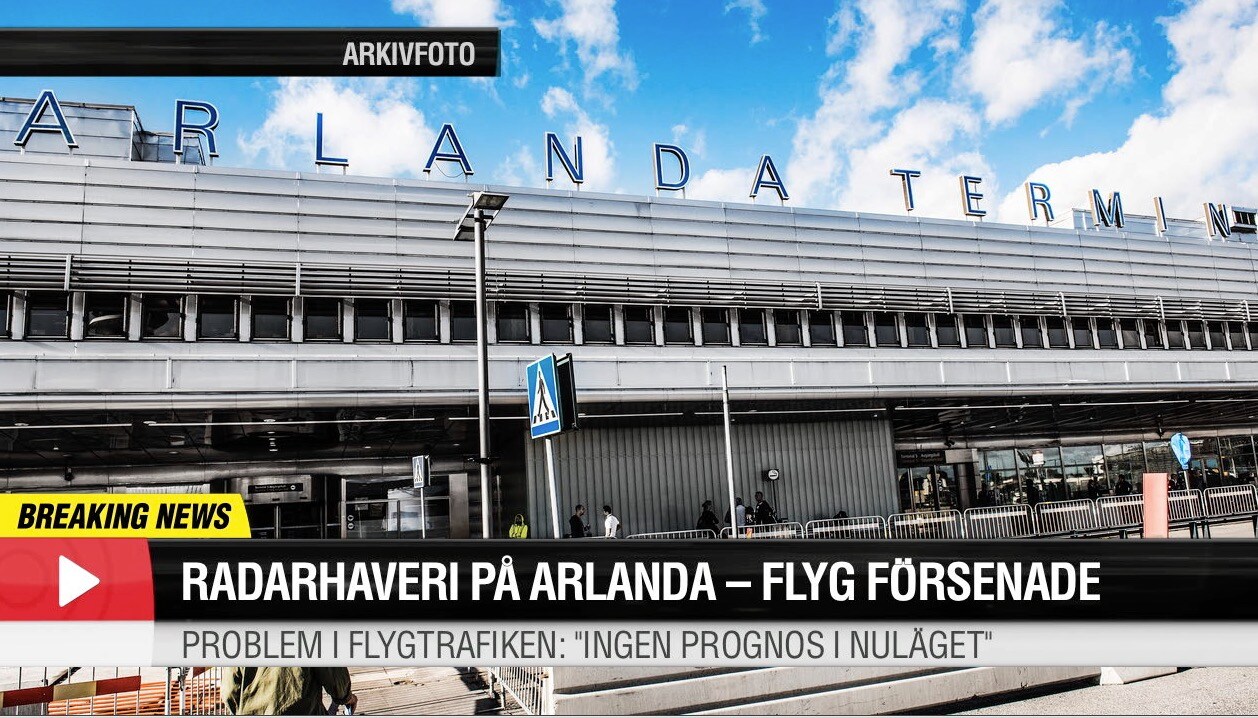 Förseningar i flygtrafiken efter radarhaveri