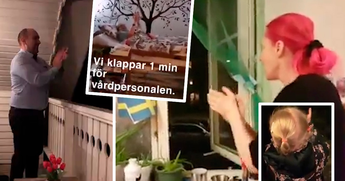 Applåderar i hela Sverige för vårdpersonalen