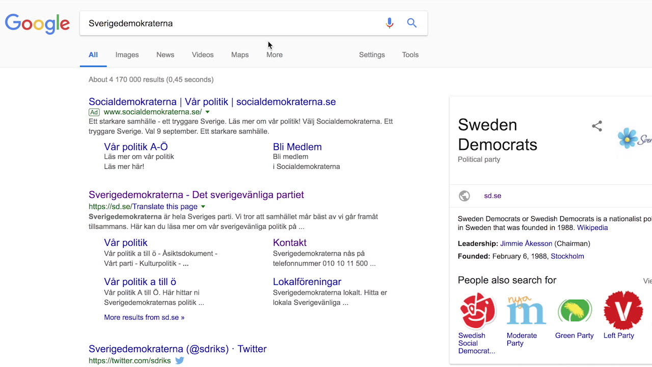 Hamnar hos S – om man googlar SD