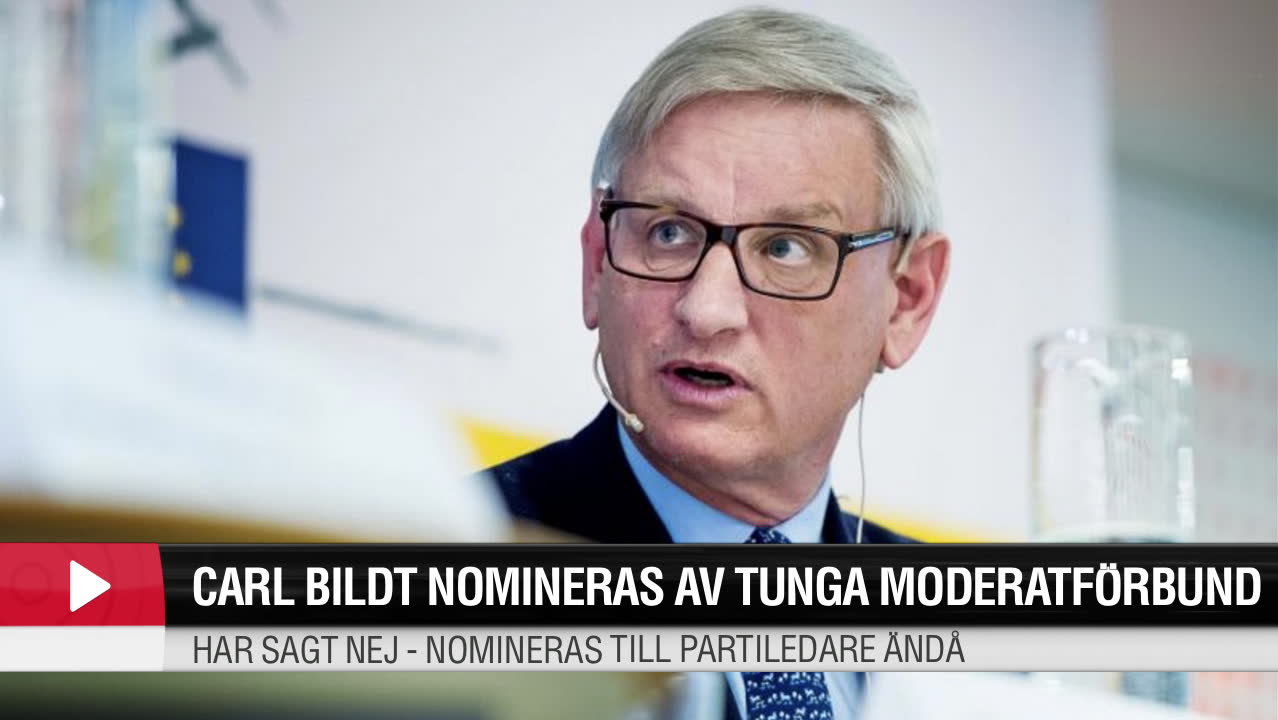 Carl Bildt nomineras till Moderatledare