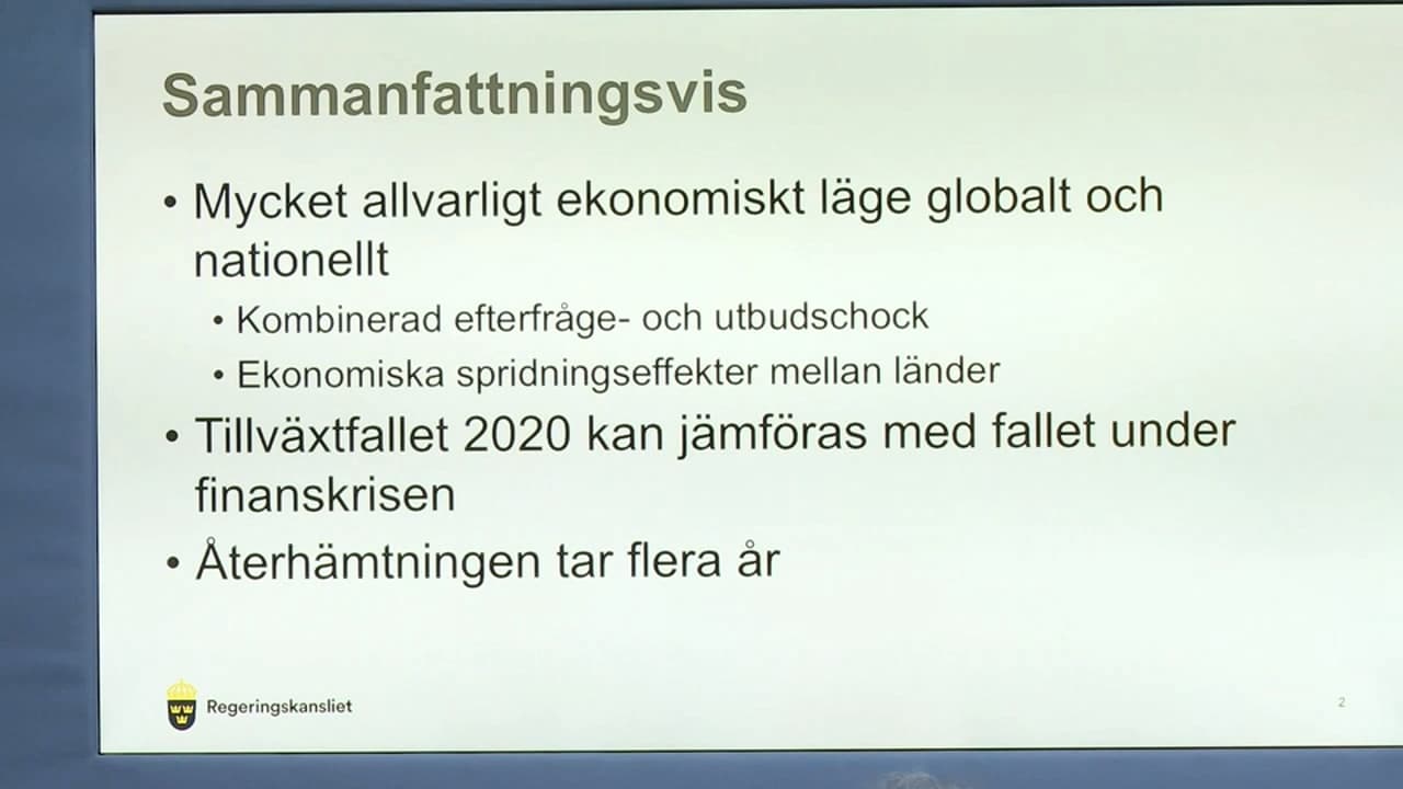 Finansministern: ”Tror på nio procents arbetslöshet”