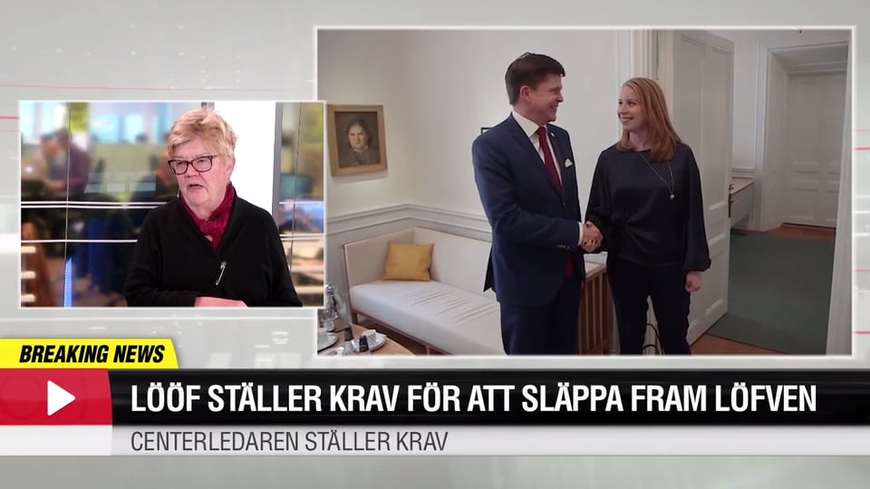 Lööf ställer krav för att släppa fram Löfven