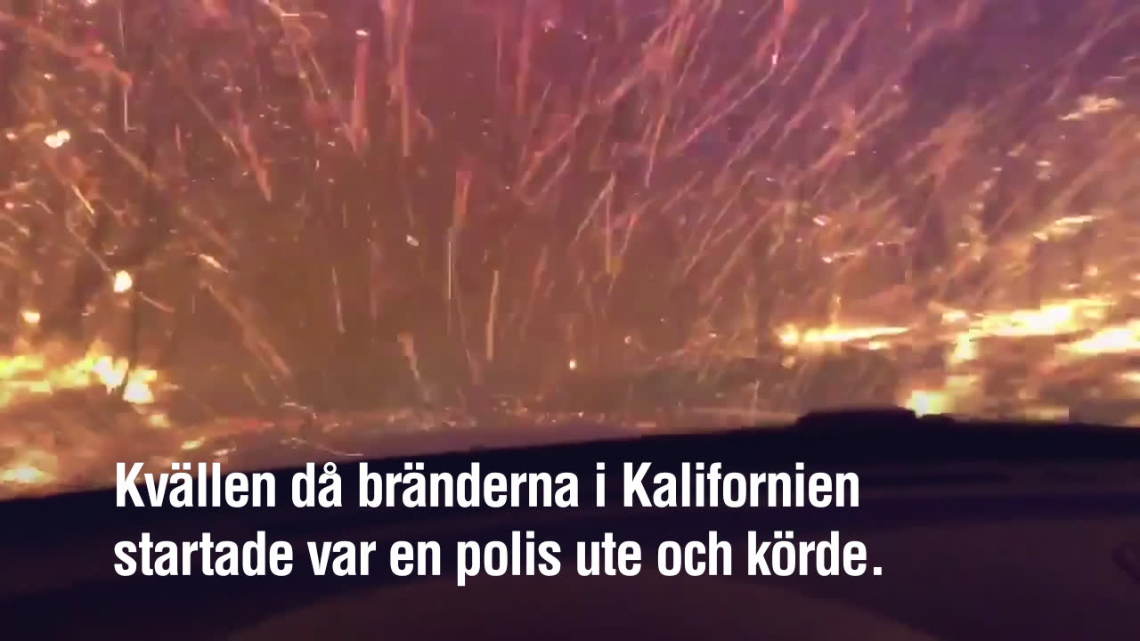 Se filmen från brandhärjade Kalifornien