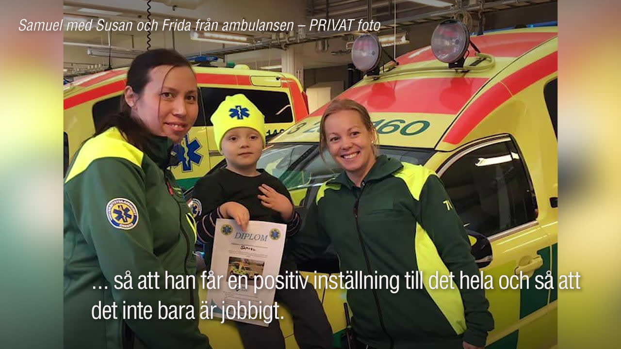 Samuel, 5, skapade nya minnen: ”Inte bara jobbigt med ambulans”