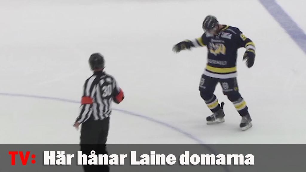 Här hånar Laine domarna