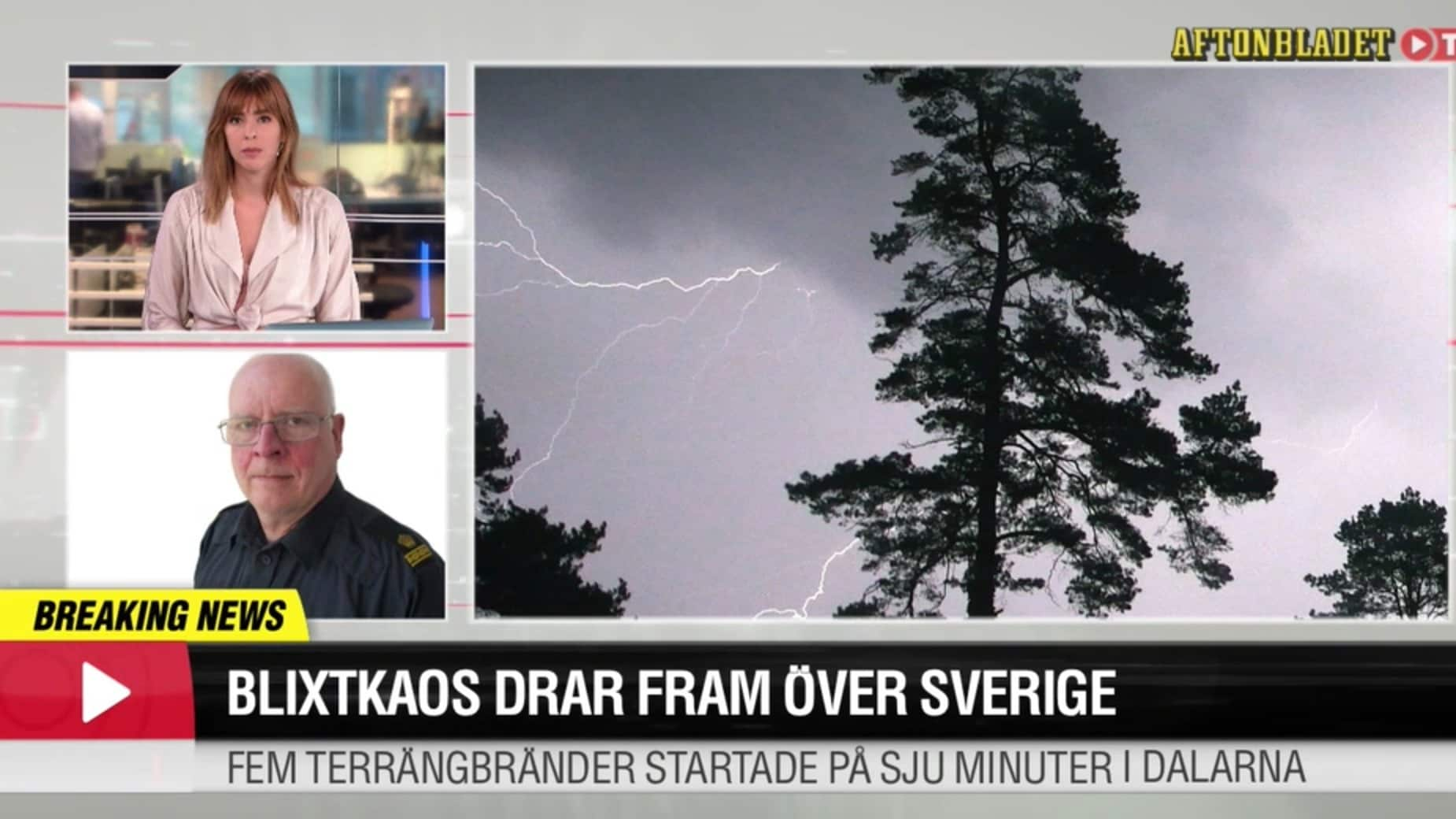 Blixtoväder drar fram över Sverige