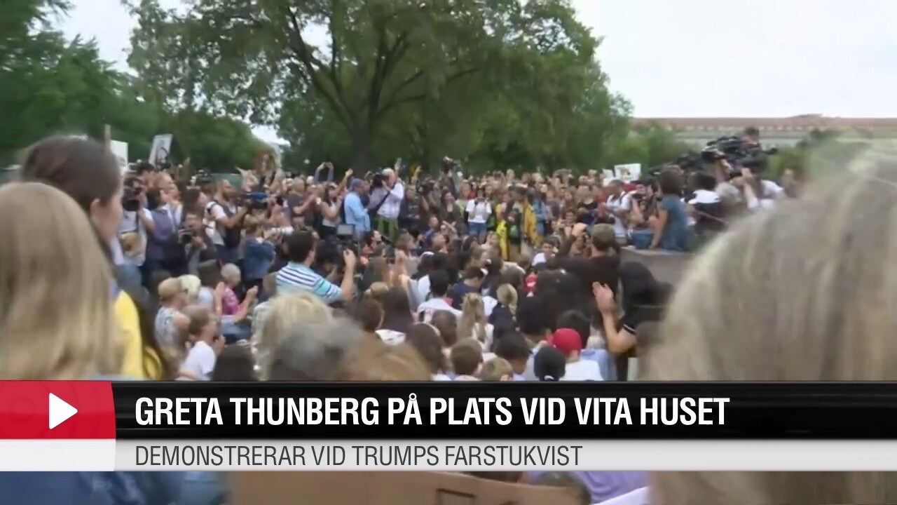 Greta Thunberg på plats vid vita huset