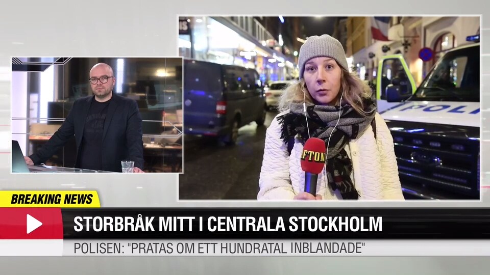 Storbråk mitt i centrala Stockholm