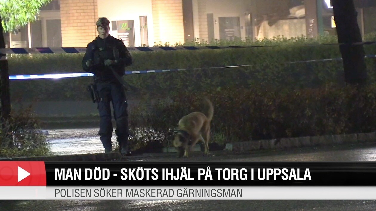 Man som sköts på torg i Uppsala är död