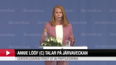 Annie Lööf (C) talar på Järvaveckan