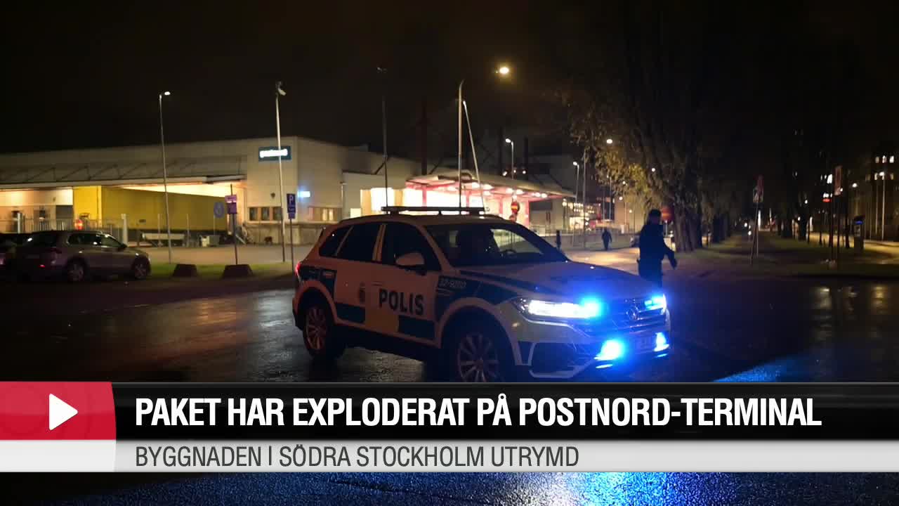 Paket misstänks ha exploderat på Postterminal