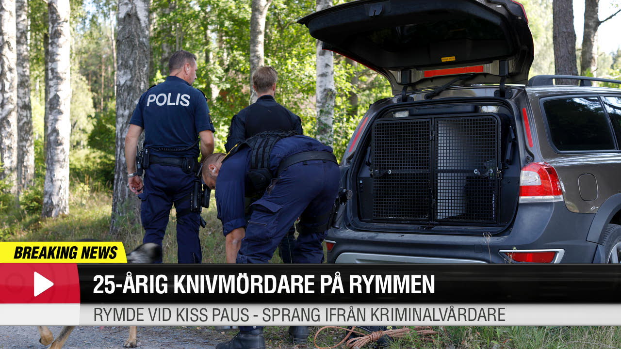 Morddömd rymde från fångtransport – stor polisjakt