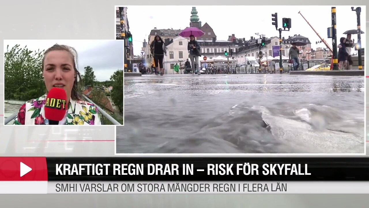 Kraftigt regn drar in med risk för skyfall