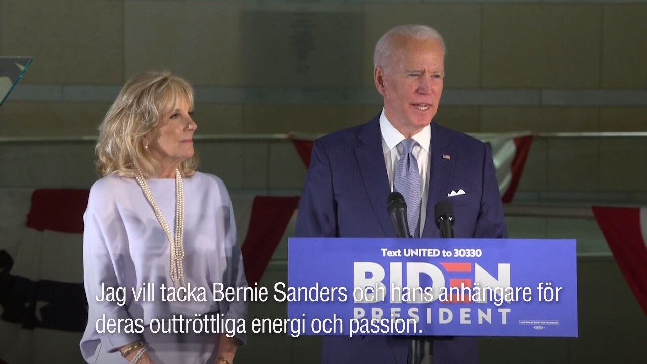 Hör Joe Bidens tal efter segern i primärvalet
