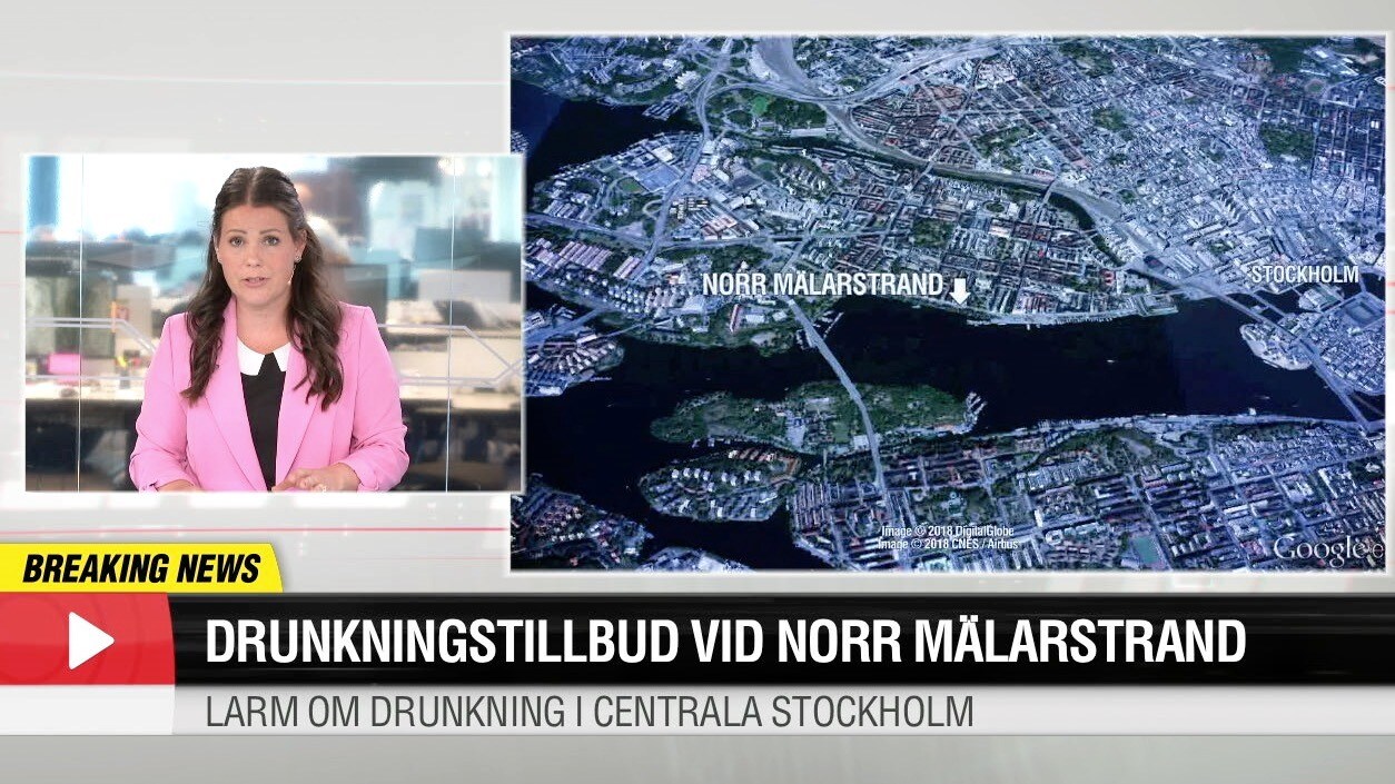 Drunkningstilbud vid Norr Mälarstrand i Stockholm