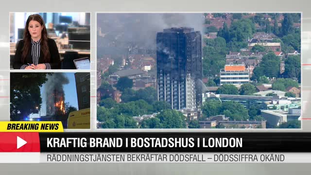 Kraftig brand i bostadshus i London