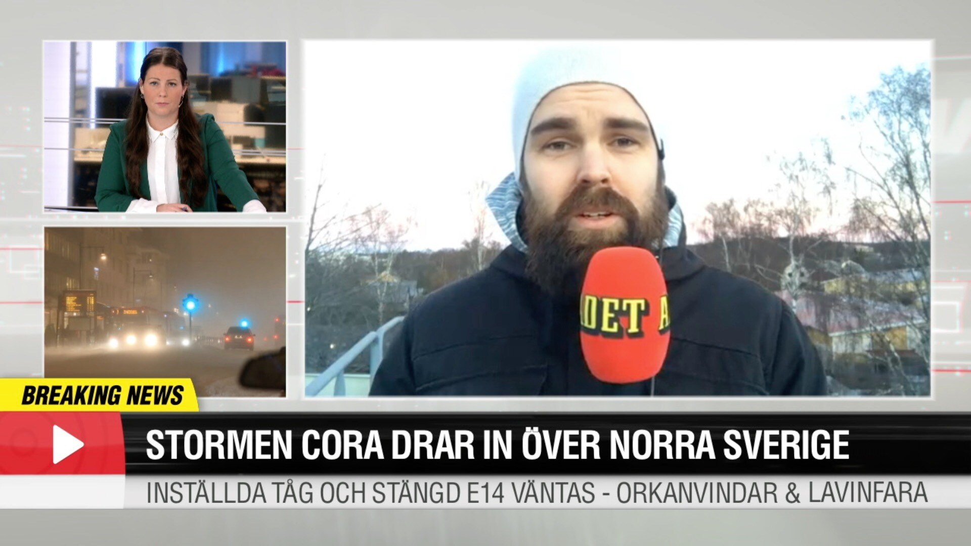 Ovädret Cora drar in – med stormvindar och snö