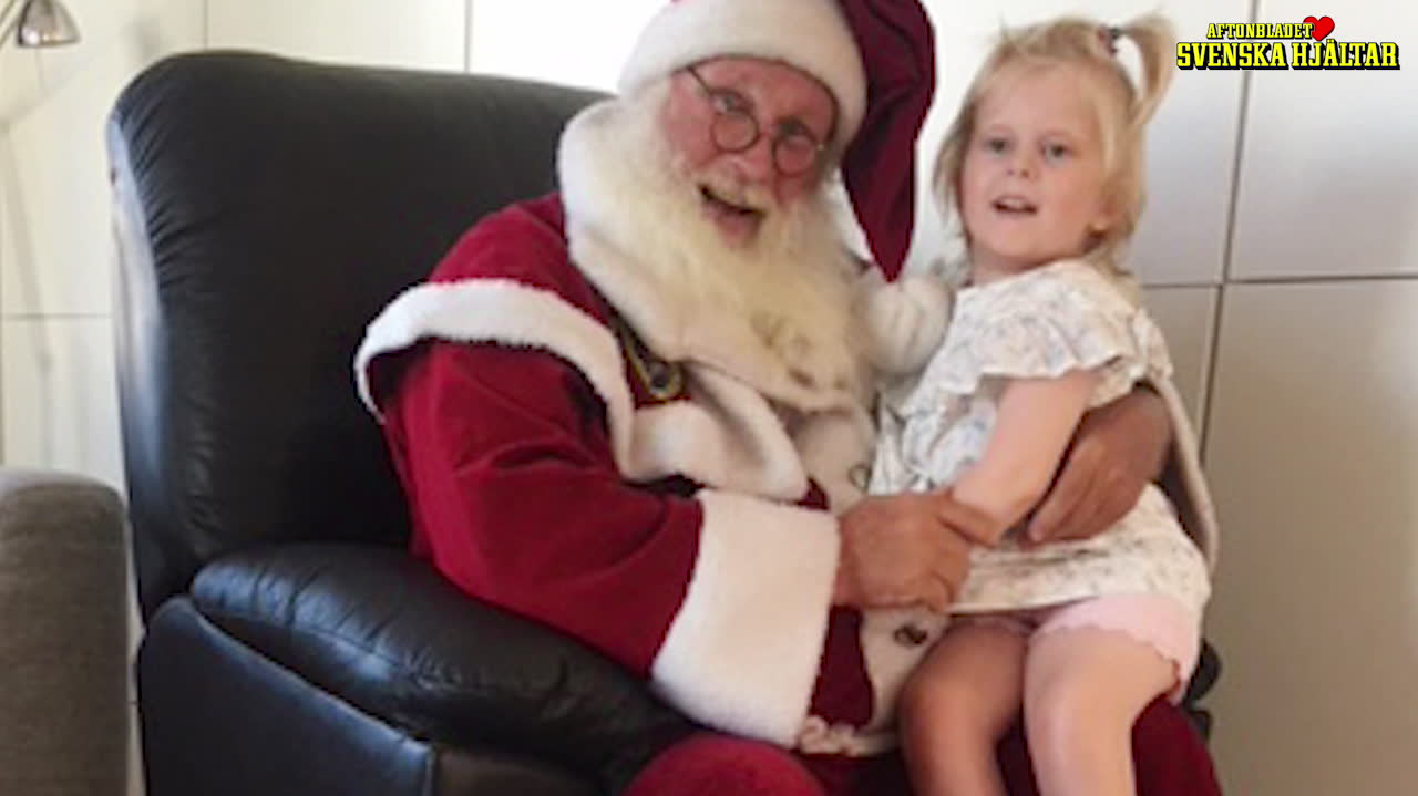 Här får cancersjuka Emma träffa jultomten – mitt i sommaren