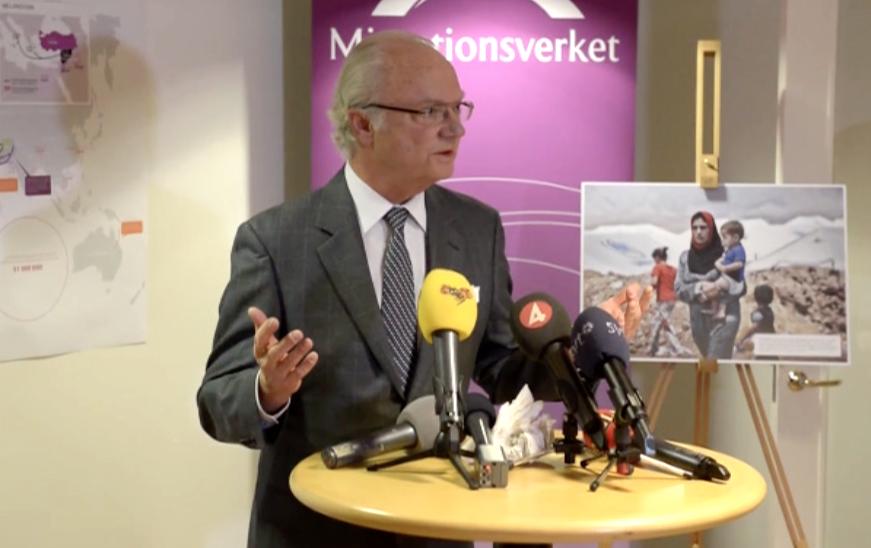 Kung Carl XVI Gustaf besökte migrationsverket