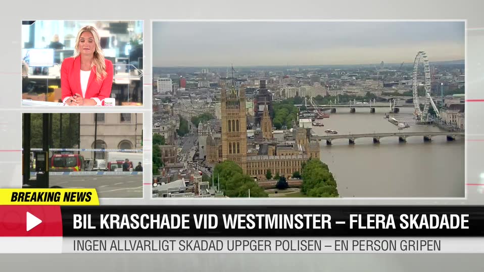 Bil kraschade vid Westminister - flera skadade