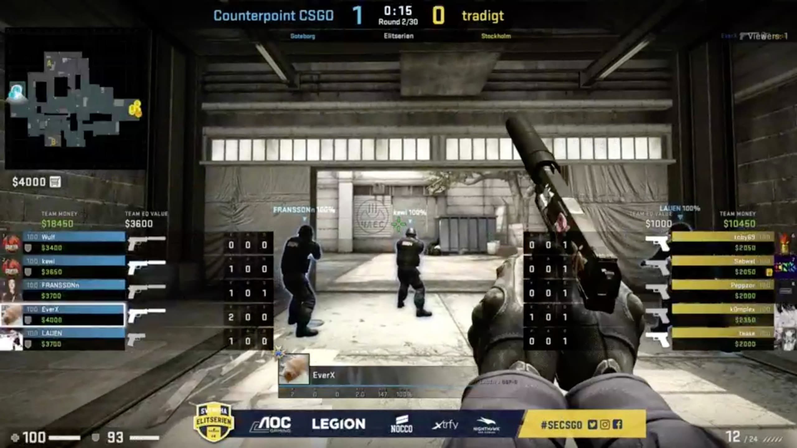 Se matchen mellan Counterpoint CSGO och tradigt