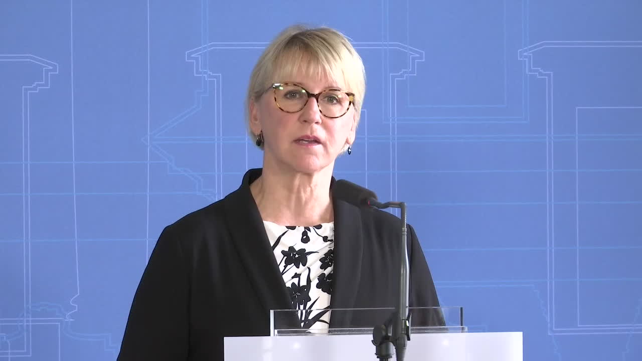 Margot Wallström håller pressträff efter mötet med Irans utrikesminister
