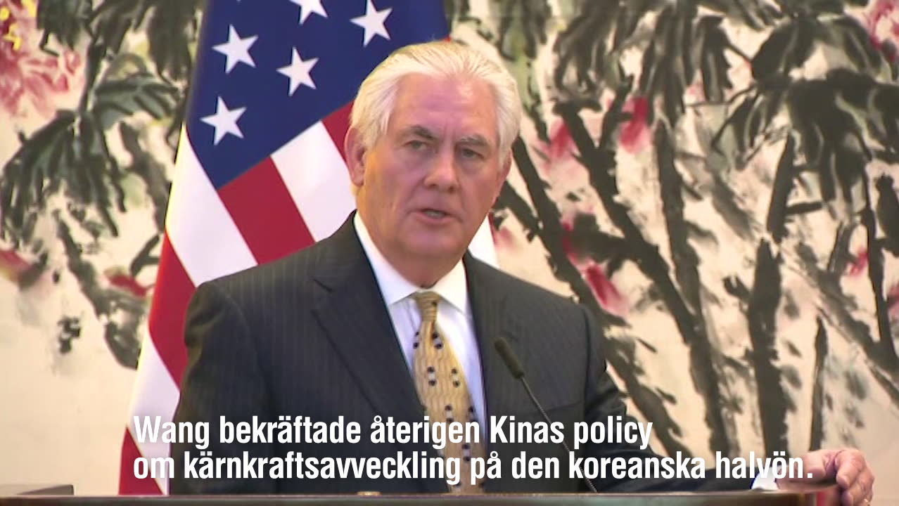 Tillerson: "Saker har nått en farlig nivå"