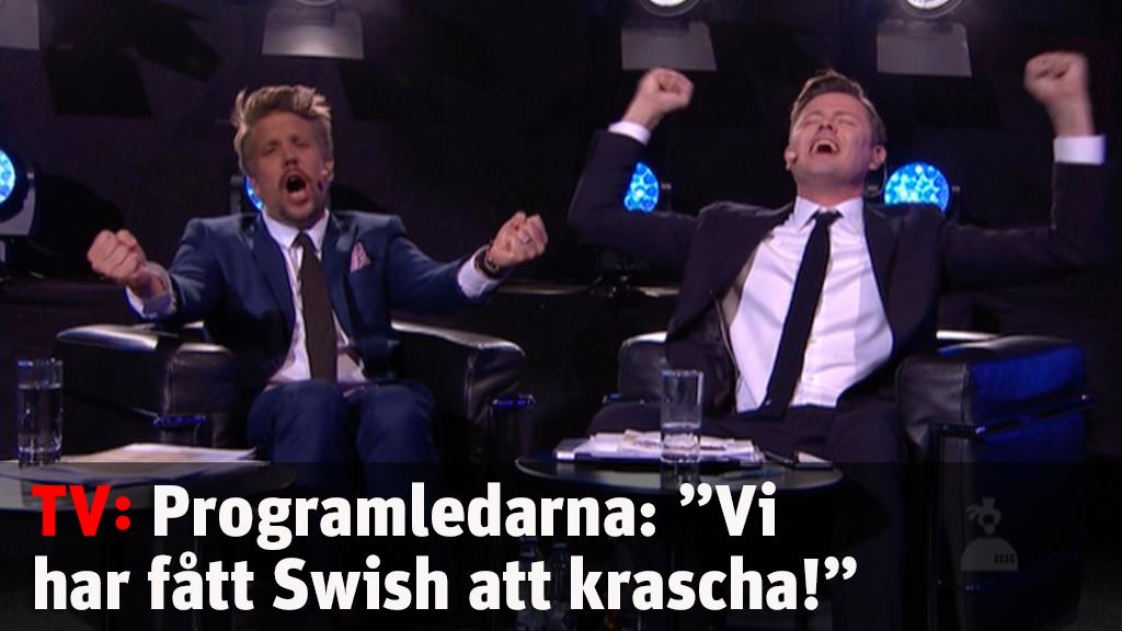 Programledarna utbrast ”krasch” - till publikens jubel