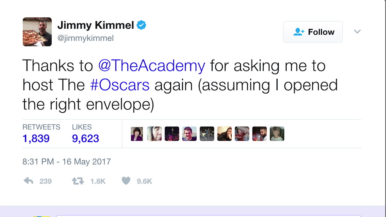 Jimmy Kimmel leder ”Oscars” — igen