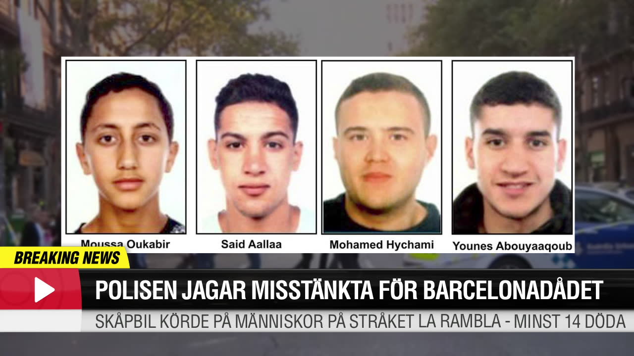 Jakten på misstänkta Barcelonaterrorister går vidare