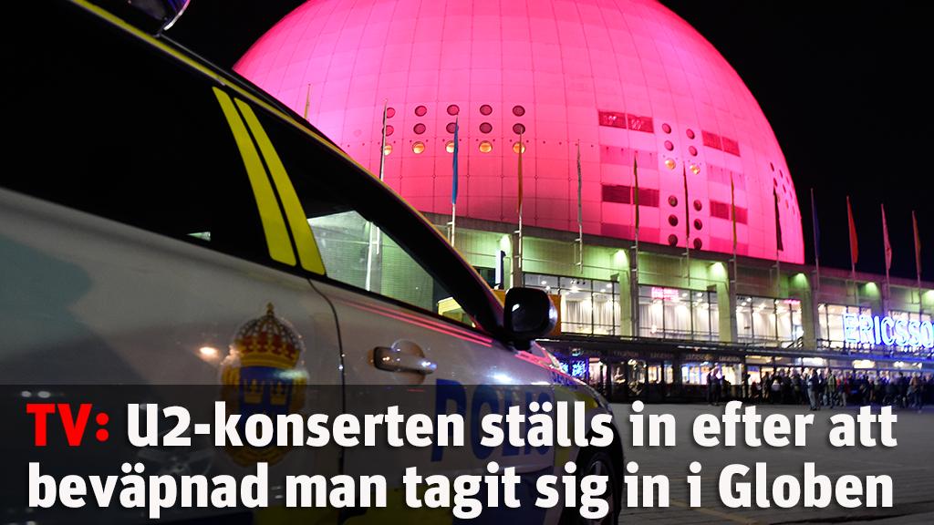 Globen utrymdes- misstänkt pistolman inne i arenan